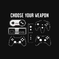 T-shirt Homme 100% Coton Tricoté à Col Rond avec Imprimé Graphique Noir Icônes de Contrôleurs et Slogan Blanc Manches Courtes Streetwear Vente en Gros