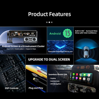 Autoradio Android double écran tactile 12,3 pouces pour tableau de bord avec GPS, CarPlay et caméra de recul pour FJ