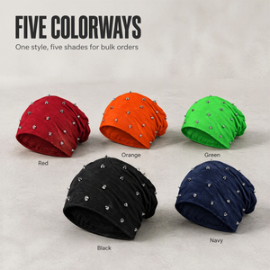 Gorro Ajustable con Tachuelas y Bordados, Estilo Punk Hip Hop, Gorra de Calavera con Remaches, Unisex para Hombres y Mujeres, para Baile Callejero, Cálido para Invierno - Product Image 5