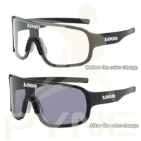 Lunettes de soleil sportives Unisez photochromiques à monture ovale en PC, logo personnalisé, protection UV, lunettes de randonnée, lunettes de cyclisme, vente en gros