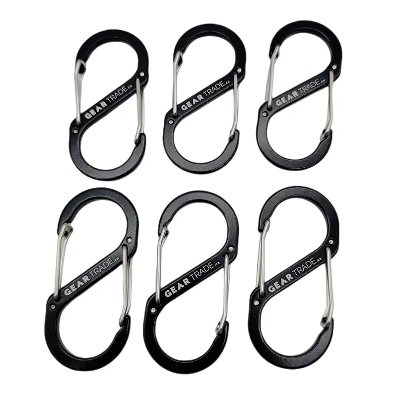 S-type Carabiner Spring Hooks 8 Shape Buckle Backpack Hanging Aluminum Buckle Climbing Hook S Carabiner Clips