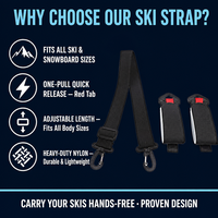 Sangle de rangement réglable en nylon EVA durable avec fermeture auto-agrippante pour ski