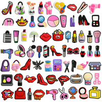 Accessoires de décoration pour chaussures unisexe en PVC souple, breloques pour sabots, outils de maquillage DIY (rouge à lèvres, fard à paupières)