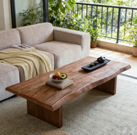 Table basse moderne en bois massif durable pour petit appartement avec rangement, meuble de salon mobile, table à thé pour hôtel