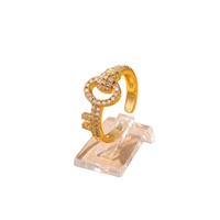 HUYUE Porte-clés pour femme, best-seller transfrontalier, polyvalent, tendance, haut de gamme, en cuivre plaqué or, micro-incrusté de zircon, réglable