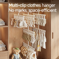 VSUCH Cintre de séchage multi-clip en plastique peu encombrant pour chaussettes de bébé, sous-vêtements, organisateur de placard de chambre d'enfant, usage nouveau-né