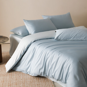 <span class=keywords><strong>Funda</strong></span> de Edredón Individual de Estilo Moderno, 100% Algodón de Fibra Larga, Color Sólido para Todas las Estaciones, Antiácaros, 200 Hilos - Product Image 3