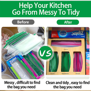 Ziplock-organizador de almacenamiento para cajón de cocina, bolsa de bambú, Compatible con Ziploc, <span class=keywords><strong>Solimo</strong></span> - Product Image 4
