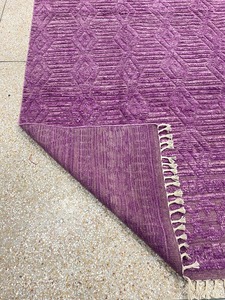 Purple Contemporary Hand Knotted Area Wool Rug Living <b>Room</b> Non Slip Jute Backing - Product Image 1