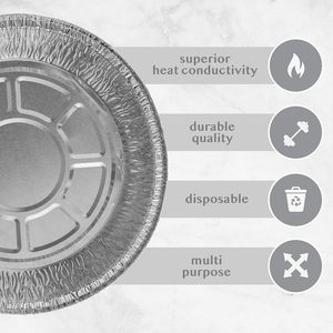 7/8/9 Inch Round Aluminum Foil Dishes Round Pizza Pan <b>Aluminium</b> Tray Tin Foil <b>Container</b> with Clear Lid - Product Image 4