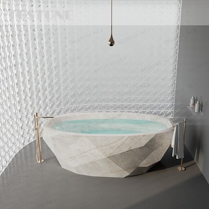 Bañera de Mármol Natural Taj <span class=keywords><strong>Mahai</strong></span> de Alta Gama Tostone, Bañera Ergonómica para Inmersión, Diseño Interior de Lujo para Hogares Privados - Product Image 2