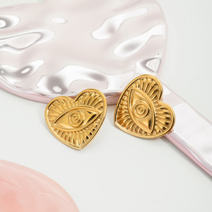 ต่างหูรูปหัวใจลายตาปีศาจ สแตนเลส สำหรับผู้หญิง ของขวัญ เครื่องประดับดีไซน์สวย - Product Image 3