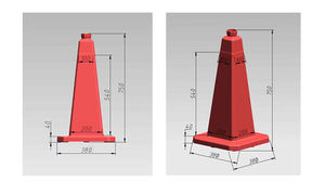 Fabriek Directe Verkoop 750Mm Custom Plastic Vierkante Verkeerskegel Blauw Meerdere Kleuren Veiligheidskegel Verkeersmast - Product Image 3