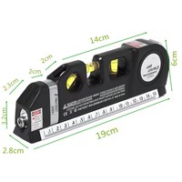 Niveau laser multifonctionnel avec ruban de mesure standard de 2,5 m (8 pi) et règles métriques