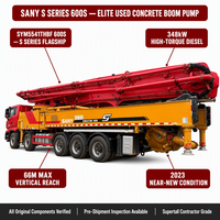 Camion pompe à béton Sany 66m Série S d'occasion, châssis autoconstruit 8x4, modèle 2023, Camion pompe à béton Sany SYM5541THBF 55000kg Export