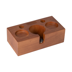 Own Mold Snap-on Disassembly Eco-Friendly Classic Square Barista <b>Tools</b> Multifunction Solid Wood Coffee Tamping <b>Station</b> - Product Image 2