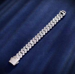 Pulsera Cubana de Diamantes Completos de 6 Quilates para Mujer, Chapada en Plata, con Incrustaciones de Circonitas Cúbicas, Joyería Fina para Fiestas - Product Image 4