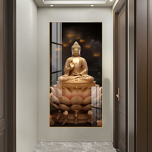 HUAMIAO New Design <strong>Buddha</strong> on Lotus Wall Picture Crystal Porcelain <strong>Painting</strong> Modern <strong>Buddha</strong> Portrait Wall Art <strong>Painting</strong> Home Decor - Product Image 4