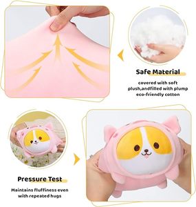 Kalp şekli allık pembe Piggy kıyafet elastik kuyruk yuvarlak vücut yağ karikatür peluş Corgi köpek 8 inç yatak Hug güzel oyuncak hayvan seti - Product Image 2