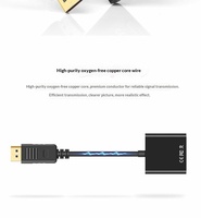 Adaptateur DP VGA 1080p Femelle-Femelle avec gaine PVC pour Ordinateur Portable, Moniteur, Projecteur, Écran Externe, Accessoires Informatiques
