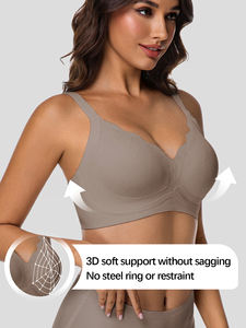 Sujetadores Inalámbricos con Escote Ondulado para Mujer, Sin Costuras, Sin Varillas, Cobertura Completa, Acolchados, Cómodos, Bralettes, Brassiere Personalizado - Product Image 4