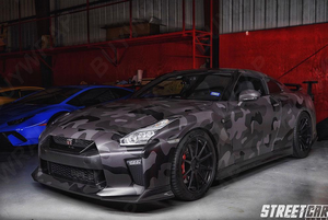 WRAPMASTER自動保護1.52 * 30m低タックブラックビニールPVCカモフラージュ爆弾フルカーボディステッカー - Product Image 5