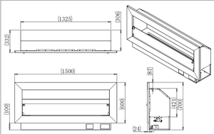 Chimenea de gas reclusa moderna en acabado de acero inoxidable cepillado Quema limpia Instalación de tipo de inserción de Calefacción Eficiente para el hogar - Product Image 6