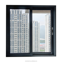 Ventana Corredera Ultra Delgada de Aluminio Antirrobo con Visor de 20mm, Muro Cortina Exterior para Hotel, Marco Minimalista, Vidrio Grande
