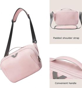 Étui étanche pour appareil photo BSCI avec bandoulière rembourrée, sac à bandoulière antivol pour appareil photo, sac pour appareil photo rose - Product Image 4