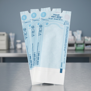 Bolsas de Esterilización Autosellables Maxill Steri-Sox, Certificadas por la CE, Papel/Plástico Azul, 2.25 x 4 Pulgadas, ASTMF2100 Nivel 3, 200/Caja 2 - Product Image 3