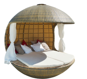 Venta caliente de mimbre playa jardín <span class=keywords><strong>piscina</strong></span> chaise sol cama de muebles al aire libre sofá-cama - Product Image 3