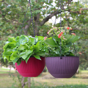 <span class=keywords><strong>Maceta</strong></span> con patrón tejido de plástico, cesta colgante para interiores, macetas colgantes - Product Image 5