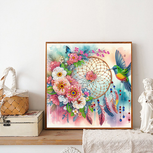 Personnalisé DIY 30*30CM <span class=keywords><strong>Attrape</strong></span>-Rêves Décoration Murale Peinture Diamantée Forme Spéciale 5D Perceuse Cristal Moderne Décoration Maison Peinture Diamantée - Product Image 4