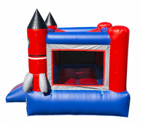 Château gonflable commercial rouge et bleu pour enfants, idéal pour la location événementielle