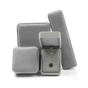 RINNTIN JB05 Gift Box Embalaje Para Joyeria Newest Flannel Velveteen Suede Velour Velvet Box for Jewelry
