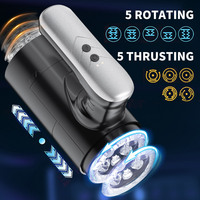 Masturbateurs masculins électriques automatiques télescopiques rotatifs à double ouverture pour hommes, jouets sexuels pour adultes