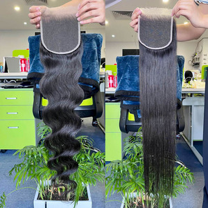 Wholesale Hair 4x4 5x5 Lace Closure vietnamese raw hair bone straight <b>wigs</b> Virgin Cuticle Aligned Human Hair Preplucked Closure - Product Image 2