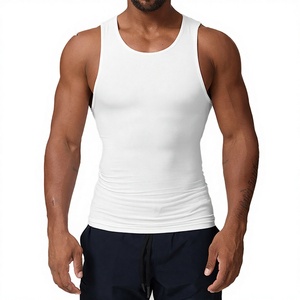 Casual Knitted Crew Neck Quick Dry Moisture Wicking Fitness Stringer Tank Top Men's Gym Workout <b>Singlet</b> Breathable <b>Running</b> Vest - Product Image 2