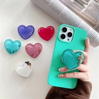 Support de téléphone en forme de cœur avec sable mouvant liquide personnalisé, idéal pour la promotion, vente en gros