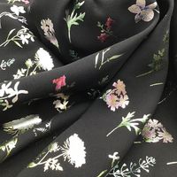Nouveauté haute torsion fil or timbre fleur motif tissé point Imitation lin mousseline de soie tissu pour dame robes Style populaire 75D