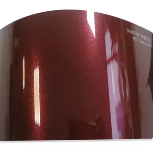 Film protecteur de peinture de voiture à haute élasticité, Film décoratif de couleur rouge cerise changeante, enveloppe de voiture en vinyle