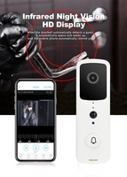 Sonnette vidéo sans fil Bmax T30 1080P HD, étanche, avec détection PIR, sécurité antivol, interphone WiFi, caméra couleur pour la maison, utilisation extérieure