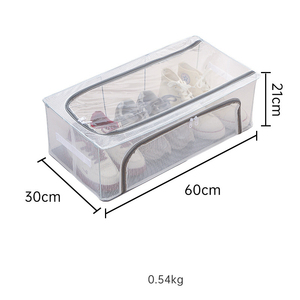 2024 Clear White PVC Folding <b>Shoe</b> Rack Sneaker Bin Space Saving <b>Shoes</b> <b>Holder</b> <b>Shoe</b> Organizer with Steel Frame - Product Image 6