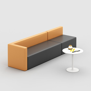 Canapé modulaire de bureau en cuir commercial - Design moderne convertible pour les zones de réception des hôpitaux - Product Image 6