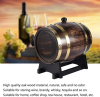 Baril de whisky en bois 3L Distributeur de baril de chêne en bois avec support Seau à vin en bois avec robinet