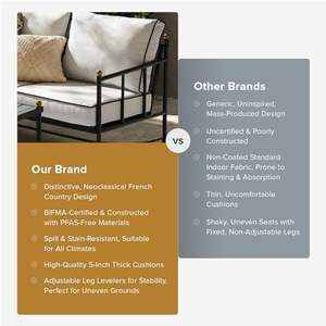 Mopio Odelia <span class=keywords><strong>Petit</strong></span> causeuse d'extérieur Canapé <span class=keywords><strong>de</strong></span> patio pour la conversation Pièce pour se prélasser pour le porche Balcon Appartements Cour Bistro - Product Image 5