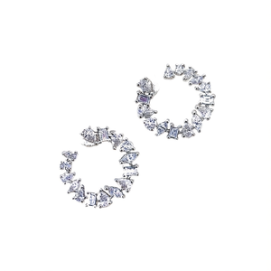 Pendientes de Diamantes en Oro Blanco E2466, Corte Princesa, Color D Natural, Joyería de Lujo para Mujer - Product Image 1