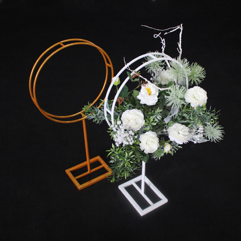 New wrought iron wedding decoration table flower decoration home decor metal vase with handle