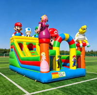 Château gonflable en PVC avec toboggan, design graphique personnalisé, pour 20 passagers, aire de jeux commerciale pour parcs intérieurs et extérieurs, garderies