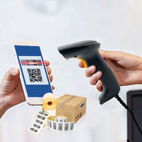 Lecteur de codes-barres portable 710D filaire 1D 2D avec câble USB pour supermarché, épicerie, entrepôt, stockage – Garantie 1 an